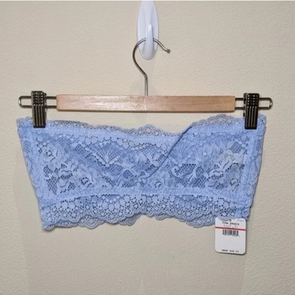 NWT Free People Lacey Looks Bandeau Light Blue